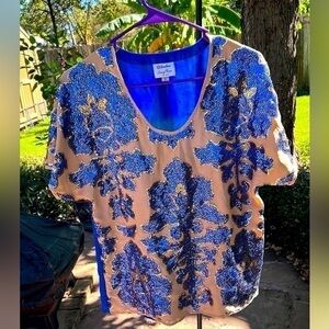 Tracy Reese Colbalt Blue Sequin Top